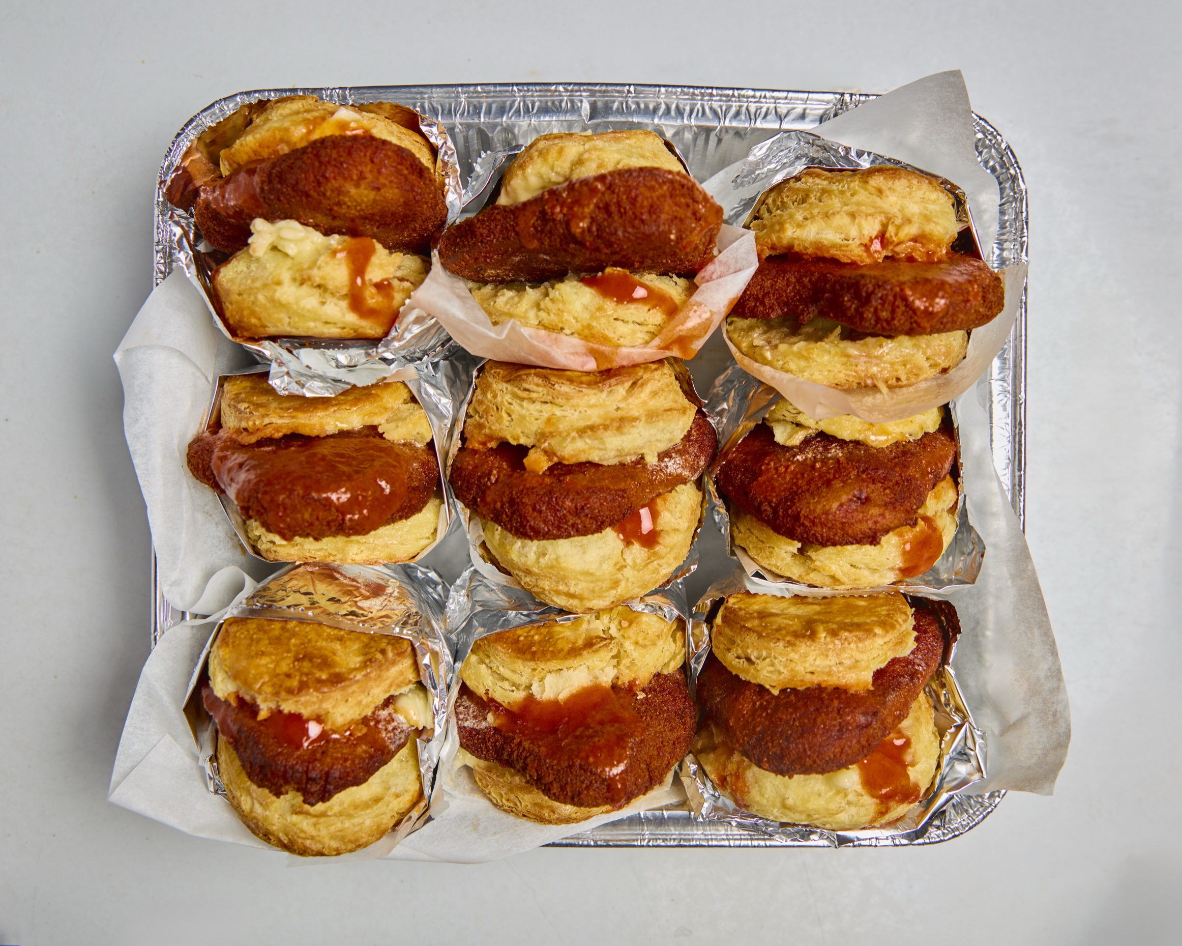 Veggie chik'n biscuit sandwich tray